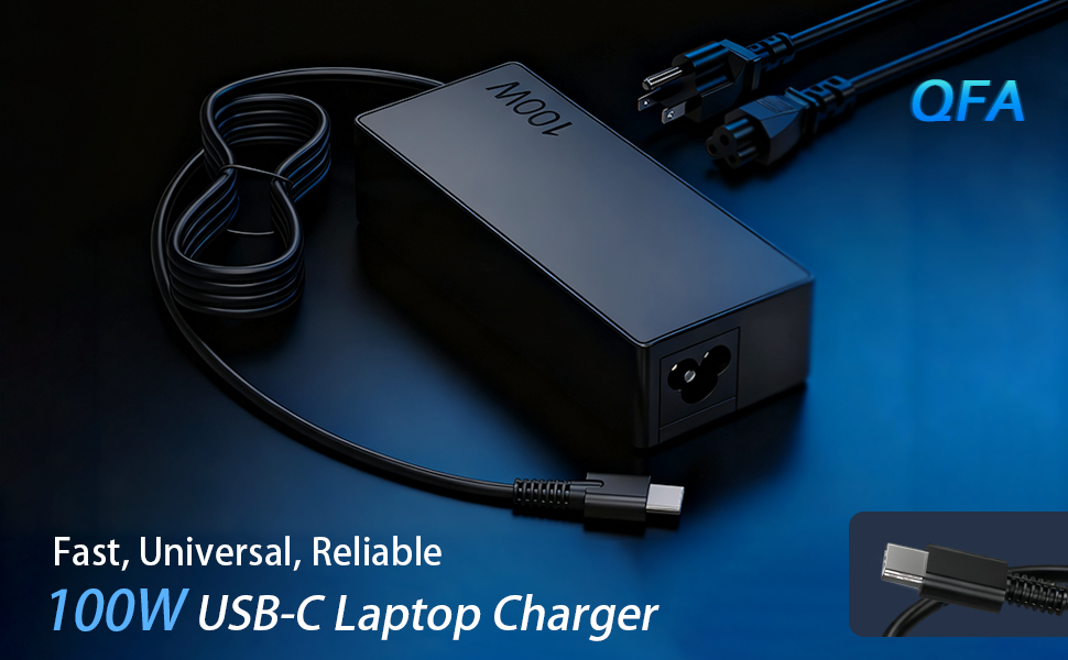 QFA 100W Universal laptop charger usb c