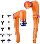 JOYSUWERUN Massage Gun Deep Tissue Massager with Heat – Foldable Handle Back Massager, 9 Speeds M...