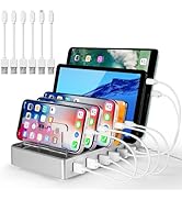 ELAORY Charging Station, USB Cell Phone Charging Station for Multiple Devices, 6 Ports Charger St...