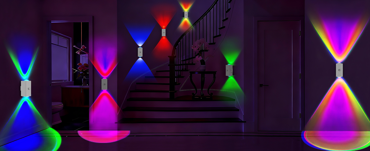 easuntec rgb night light rechargeable motion sensor color changing night light white A+ 002