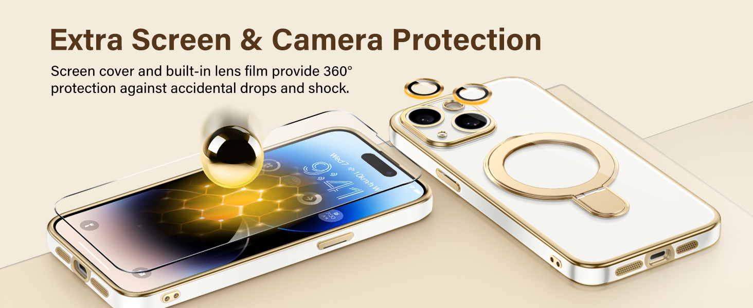 Magnetic for iPhone 13 Case with Stand,Compatible with MagSafe, Full Camera Protection Slim