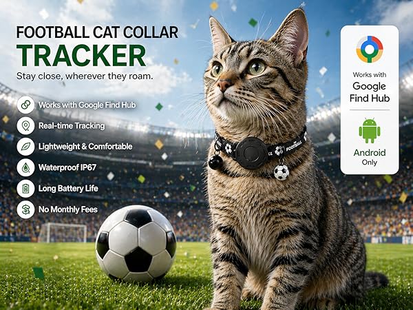 GPS Collar for Cats,Pet Tracker (Android Only) Smart tag
