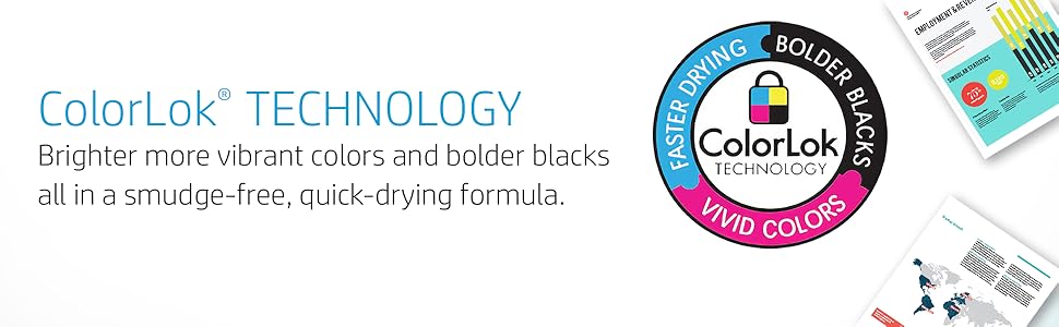 ColorLok Technology brighter more vivid colors, bolder blacks, smudge-free quick-drying formula 
