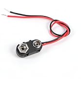 Black Red PP3 9V Battery Clip Connector I Tinned Wire Leads 150mm, Electrical Outlet Switches Out...