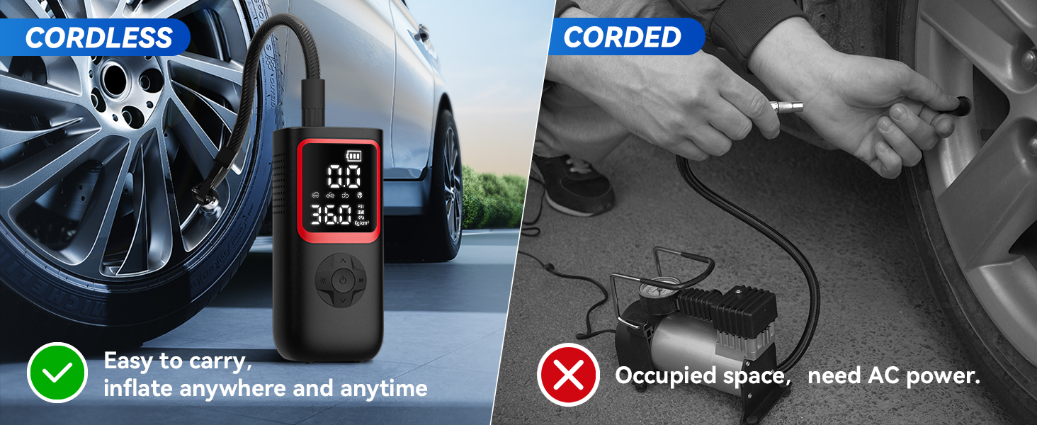 tire inflator portable air compressor bike pump motorcycle accessories