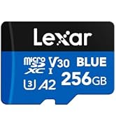 Lexar 256GB Blue Micro SD Card Up to 160MB/s, microSDXC UHS-I Memory Card with SD Adapter, C10, U...