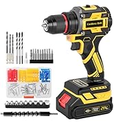 21V Brushless Cordless Drill Set, PowerDrill with Battery and Charger, 575 Inch Pounds Max, 3/8-I...