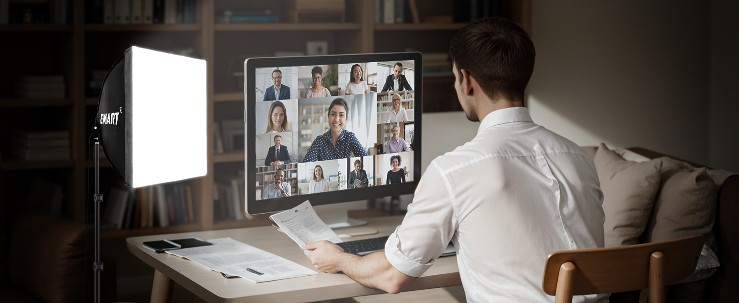 EMART Softbox Lighting Kit, Professional Softbox Photography Lighting Kit 2 meeting chat