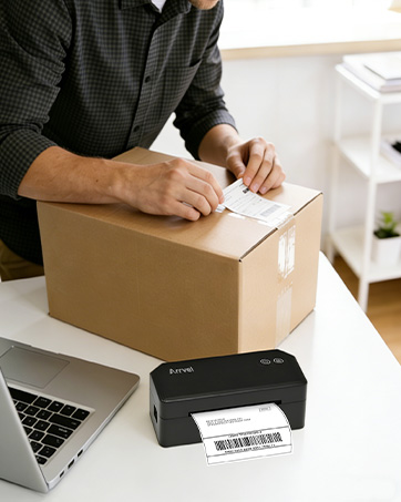 Bluetooth Label Printer Supports fanfold and roll labels from 1.57&amp;#34; to 4.3&amp;#34;(40-110mm)
