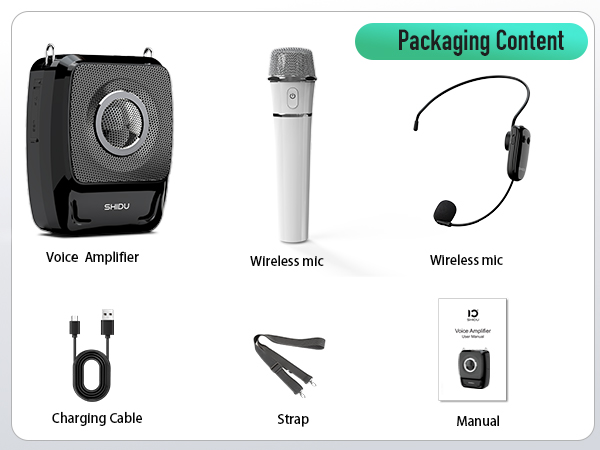 voice amplifier SHIDU voice amp speaker and microphone portbale speaker with wireless handheld mic