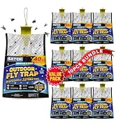 Jumbo Outdoor Fly Trap Bags (10 Pack), Disposable, Hanging Fly Catcher with Bait, Outdoor Use Fly...