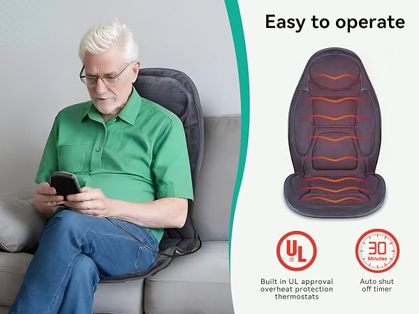 Snailax Back Massage Pad with Vibration Massage and Soothing Heat