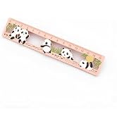 Rose Gold Metal Ruler Hollow Brass Rulers 6 Inch Panda Metal Bookmarks Straight Edge Rulers Offic...