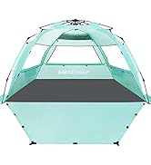 WhiteFang Deluxe XL Pop Up Beach Tent Sun Shade Shelter for 3-4 Person, UV Protection, Extendable...