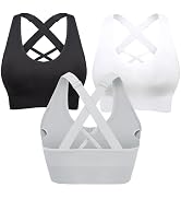 Heathyoga Adjustable High Impact Sports Bras for Women High Support Padded Workout Bras Strappy S...