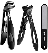Nail Clippers for Seniors, Wide Jaw Fingernail Clippers and Angled Head Toenail Clippers for Thic...