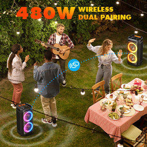 Large Bluetooth Speaker Big Portable Speaker Wireless Waterproof Party Speaker bass loudest outdoor 