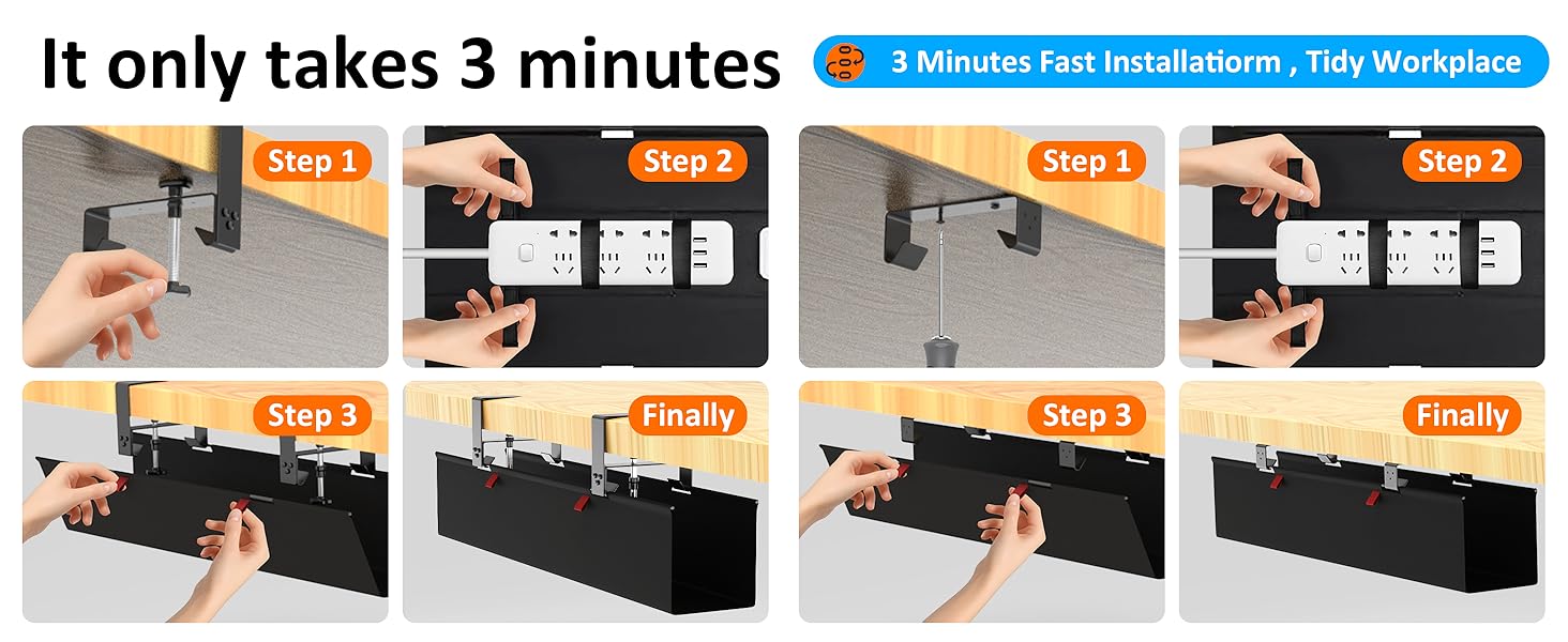Under Desk Cable Management Tray