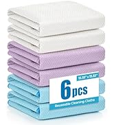 Tekswip Nanoscale Microfiber Cloths 15.55”x 15.55”, Glass Window Mirror Stainless Steel Car Clean...