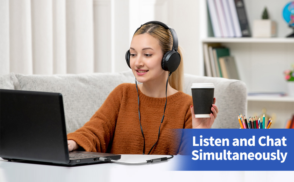 USB to 3.5mm TRRS Female Headset