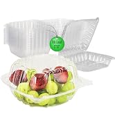 Mr Miracle Clamshell Containers - Clear 5x5 Inch Disposable Plastic To-Go, Leak-Resistant and Dur...