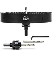 VIKITON 8 Inch Hole Saw with Arbor for Wood Metal Plastic, 8 in Bimetal Hole Cutter, Fast Chip Re...