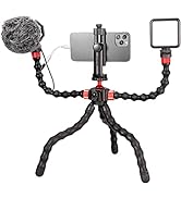 ULANZI Vlogging Kit, Flexible Phone Tripod YouTube Starter Kit with Camera Holder, Grip Rig, Micr...