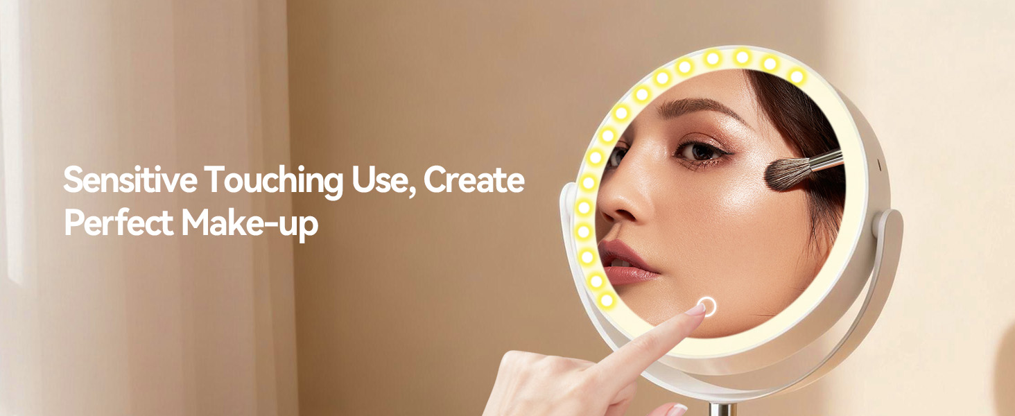 vanity mirror with lights, lighted makeup mirror with magnification, makeup mirror with lights