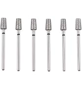 MZCMSL 6pcs Tapered Barrel Cuticle Drill Bits, Pro Diamond Nail Bits for Salon Manicure, 3/32 Sha...