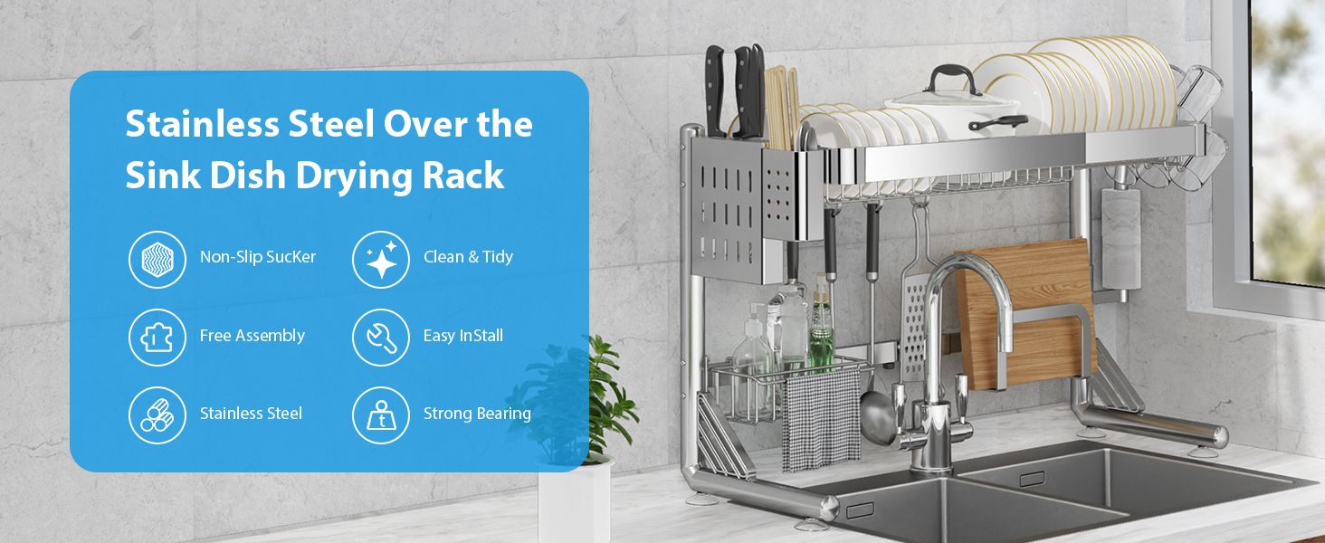 Over the sink dish rack