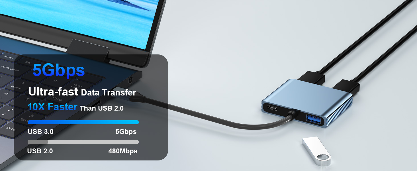 USB C to Dual HDMI Adapter