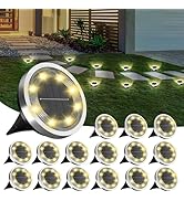INCX Solar Ground Lights,16 Pack Solar Lights Outdoor Waterproof, Solar Garden Lights Landscape L...