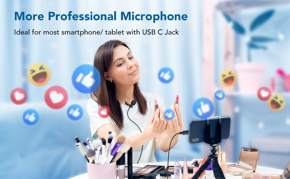 lavalier lapel microphone for USB C device 1