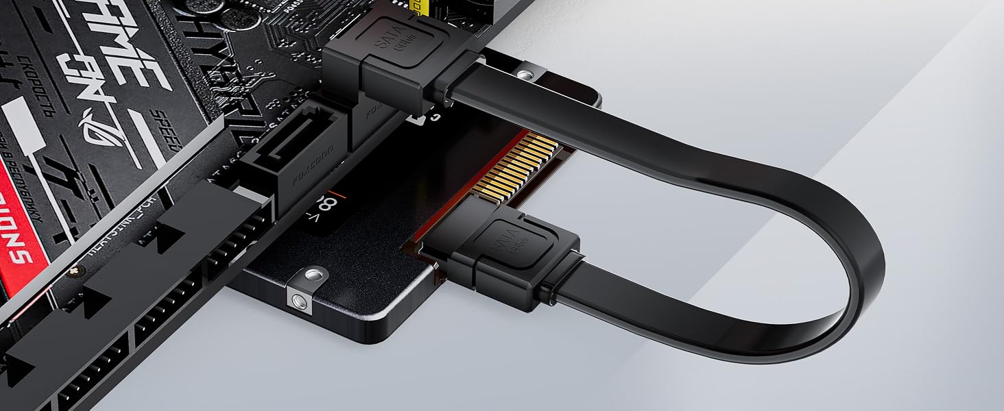 SATA III (6 Gbit/s) Straight Data Cable with Locking Latch for HDD/SSD/CD and DVD Drives