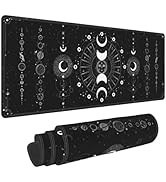 Black and White Mystery Sun Moon Phase Gaming Keyboard Mouse Pad Mousepad Huge Extended XL Stitch...