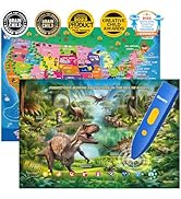 Bilingual Interactive for Kids Talking USA Map Dinosaur Poster for Kids Learning and Educational ...