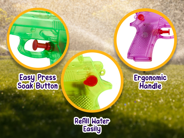 Playbees Water Gun easy press soak button ergonomic handle refill water