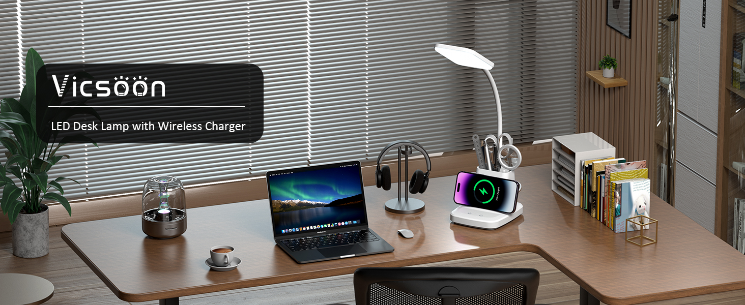 Dask Lamp with Wireless Charger