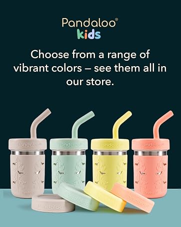 Pandaloo Stainless steel kids cups with colorful silicone sleeves
