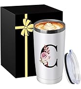 20 Oz Initial Insulated Coffee Cup with Lid Car Tumbler Travel Mug Girlfriend Gf Future Mrs Her W...
