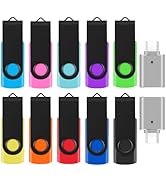 10 Pack 16GB Flash Drives with 2 USB C Adapters, Thumb Drive, Memory Stick Compatible with PC, La...