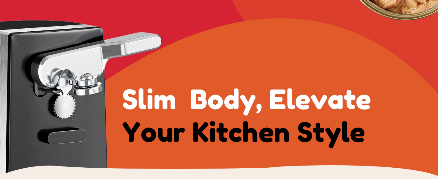 NK-0709 Slim body electric can opener, stylish compact kitchen gadget