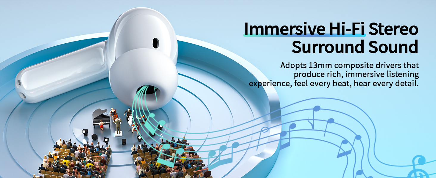 Wireless earbuds with HD sound quality