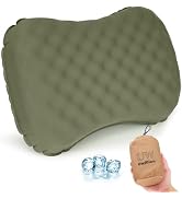 UWILLION Camping Pillow with Ice Silk Memory Foam Cover - Ultralight Inflatable Pillow for Campin...
