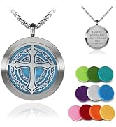 Aromatherapy Diffuser Necklace-Cross Essential Oil Necklace,Aromatherapy Diffuser Pendant for Men...