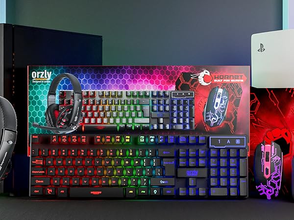 Gaming keyboard and mouse bundle for PS5 Xbox &amp;amp; PC