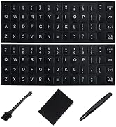 English Keyboard Stickers[5 in 1],Replacement English Keyboard Sticker with White Font on Black B...