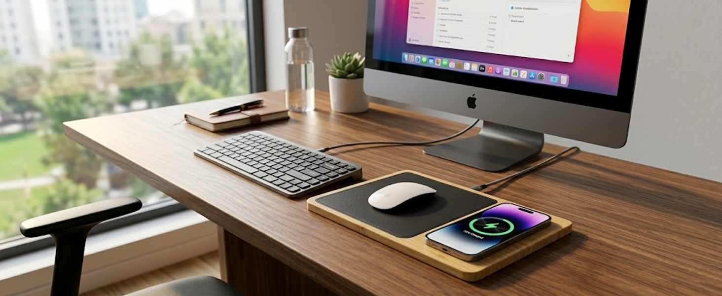 Oliver Gray Wireless Charger &amp; Mouse Pad