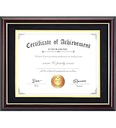 ELSKER&amp;HOME 8.5x11 Diploma Frame - Matte Reddish Brown Wood Color Frame - Made for Certificates&amp;D...