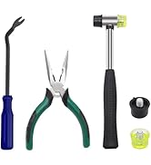 Sunxeke 5Pcs Upholstery Staple Remover Tool Set Including U Tip Tack Puller,Dual Head Mallet Hamm...